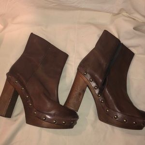 Zara Leather  Platform Booties